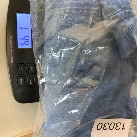 Lands End Shirt Dress Womens 2X Blue Denim Lyocell Button Front Midi Chambray - Picture 9 of 9